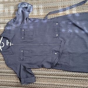 Zip Front Shirt Dress